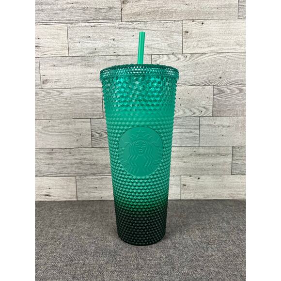 NEW STARBUCKS CUP Waxberry Ombre Green Mint Studded Venti 24Oz 12In Holiday 2022 - Picture 1 of 6